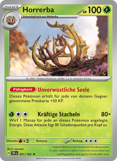 Horrerba 021/162 Gewalten der Zeit Pokémon Karte