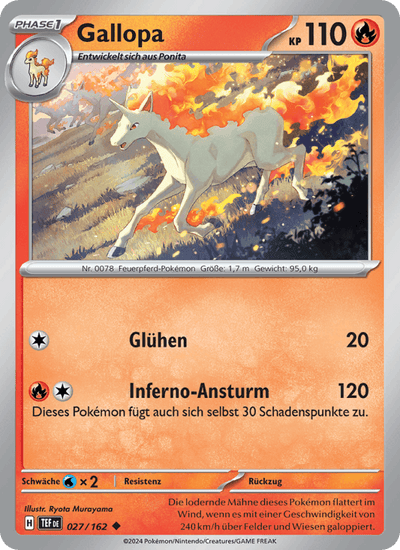 Gallopa 027/162 Gewalten der Zeit Pokémon Karte