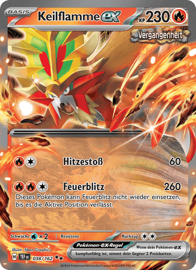 Keilflamme-ex 038/162 Gewalten der Zeit Pokémon Karte