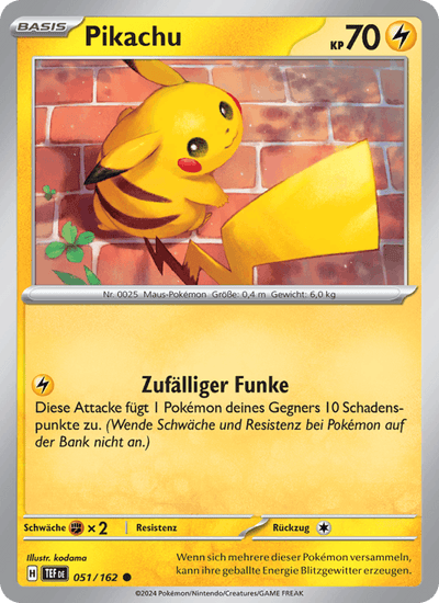 Pikachu 051/162 Gewalten der Zeit Pokémon Karte