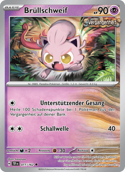 Brüllschweif 077/162 Gewalten der Zeit Pokémon Karte