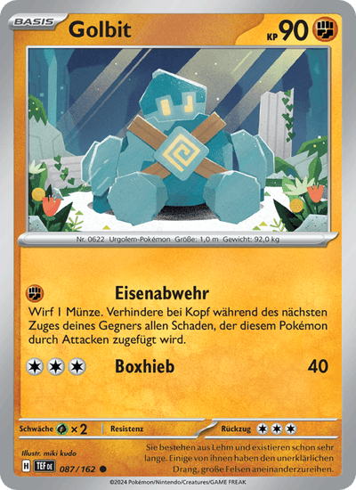 Golbit 087/162 Gewalten der Zeit Pokémon Karte