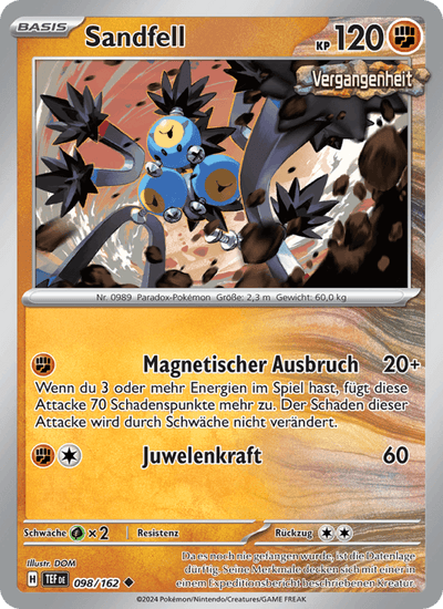 Sandfell 098/162 Gewalten der Zeit Pokémon Karte