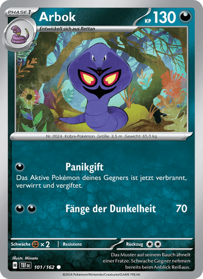 Arbok 101/162 Gewalten der Zeit Pokémon Karte