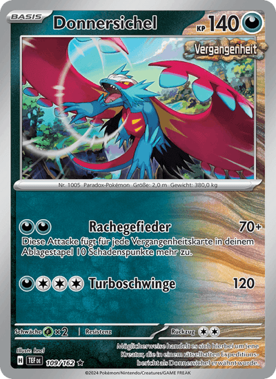 Donnersichel 109/162 Gewalten der Zeit Pokémon Karte