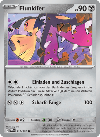 Flunkifer 112/162 Gewalten der Zeit Pokémon Karte