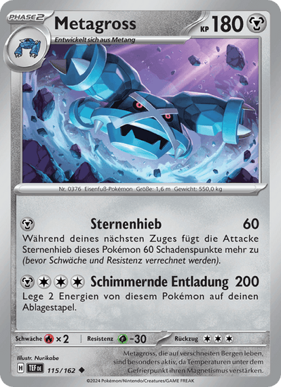 Metagross 115/162 Gewalten der Zeit Pokémon Karte