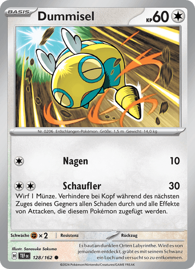 Dummisel 128/162 Gewalten der Zeit Pokémon Karte