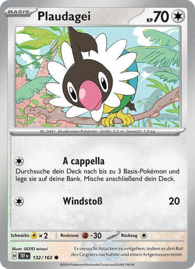 Plaudagei 132/162 Gewalten der Zeit Pokémon Karte