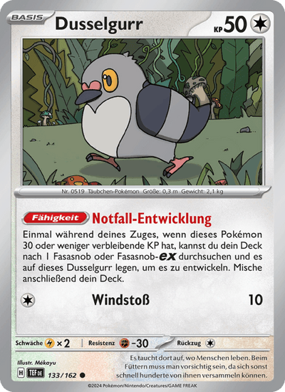 Dusselgurr 133/162 Gewalten der Zeit Pokémon Karte
