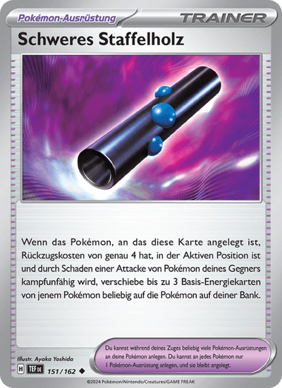 Schweres Staffelholz 151/162 Gewalten der Zeit Pokémon Karte