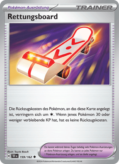 Rettungsboard 159/162 Gewalten der Zeit Pokémon Karte