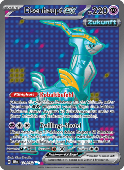 Eisenhaupt-ex 191/162 Gewalten der Zeit Pokémon Karte