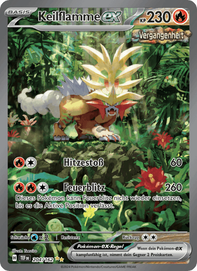 Keilflamme-ex 204/162 Gewalten der Zeit Pokémon Karte