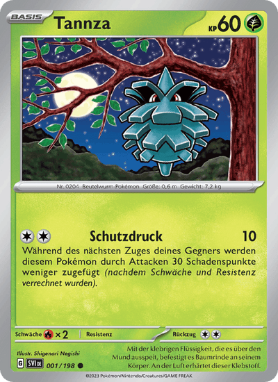 Tannza 001/198 Karmesin & Purpur Pokémon Karte