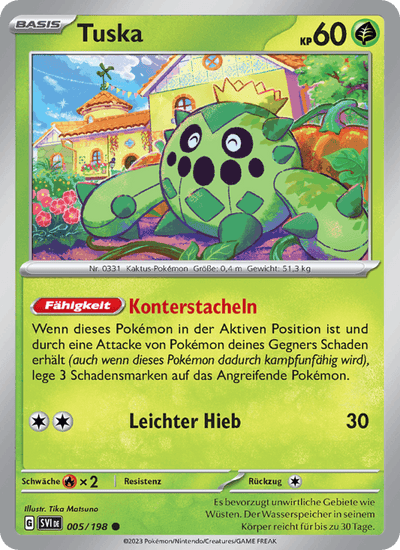 Tuska 005/198 Karmesin & Purpur Pokémon Karte