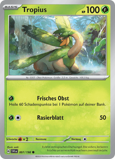 Tropius 007/198 Karmesin & Purpur Pokémon Karte