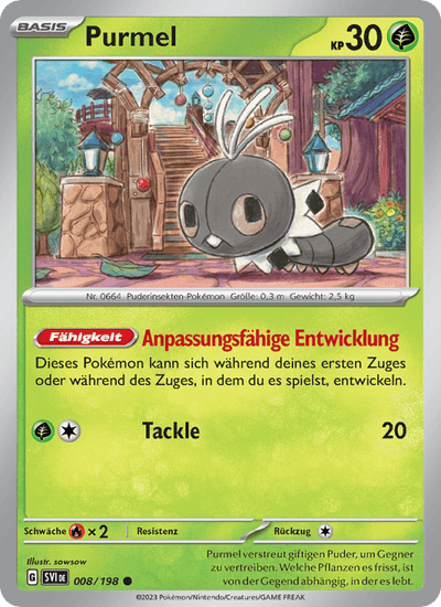 Purmel 008/198 Karmesin & Purpur Pokémon Karte