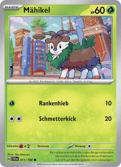 Mähikel 011/198 Karmesin & Purpur Pokémon Karte