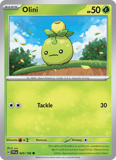 Olini 020/198 Karmesin & Purpur Pokémon Karte