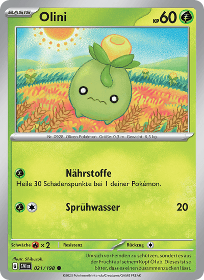 Olini 021/198 Karmesin & Purpur Pokémon Karte