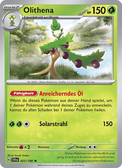 Olithena 023/198 Karmesin & Purpur Pokémon Karte