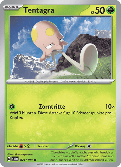 Tentagra 024/198 Karmesin & Purpur Pokémon Karte