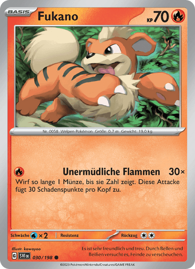 Fukano 030/198 Karmesin & Purpur Pokémon Karte