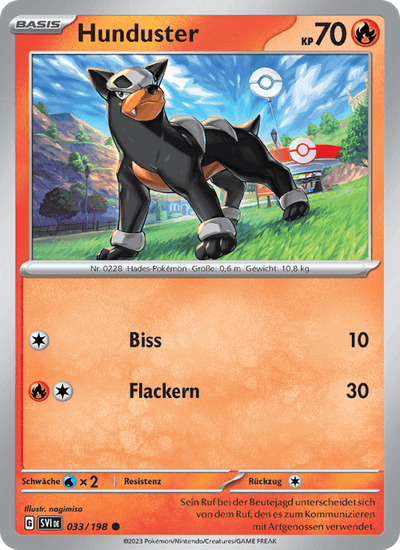 Hunduster 033/198 Karmesin & Purpur Pokémon Karte