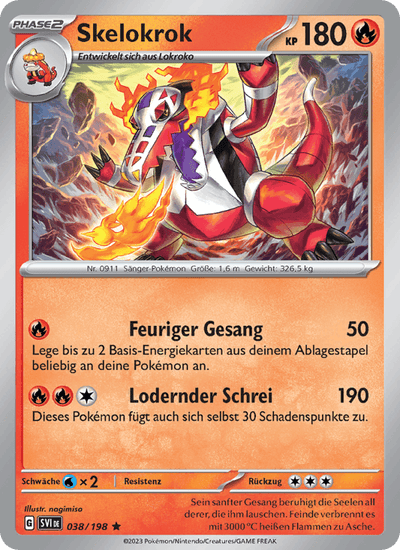 Skelokrok 038/198 Karmesin & Purpur Pokémon Karte