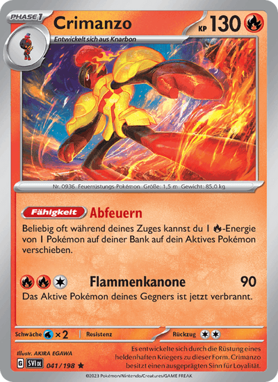 Crimanzo 041/198 Karmesin & Purpur Pokémon Karte