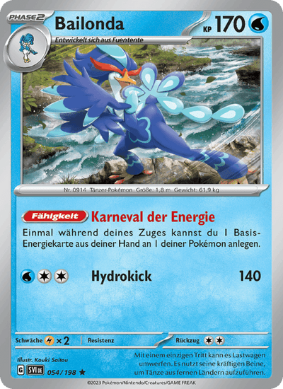 Bailonda 054/198 Karmesin & Purpur Pokémon Karte
