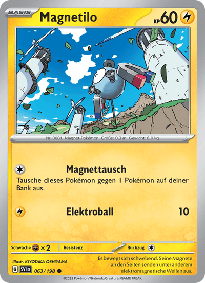Magnetilo 063/198 Karmesin & Purpur Pokémon Karte