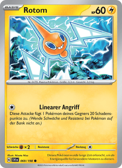 Rotom 069/198 Karmesin & Purpur Pokémon Karte