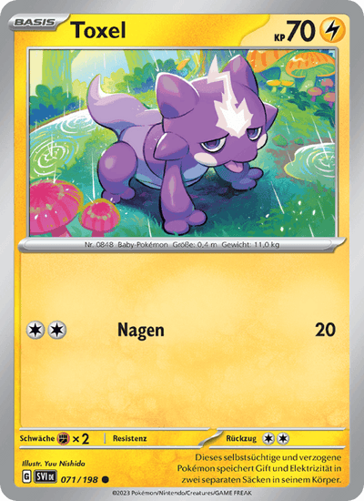Toxel 071/198 Karmesin & Purpur Pokémon Karte