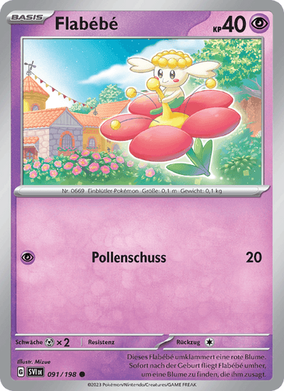 Flabébé 091/198 Karmesin & Purpur Pokémon Karte
