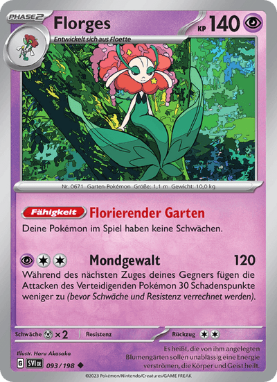 Florges 093/198 Karmesin & Purpur Pokémon Karte