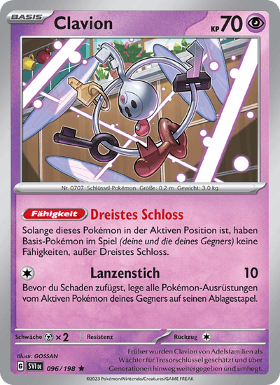 Clavion 096/198 Karmesin & Purpur Pokémon Karte