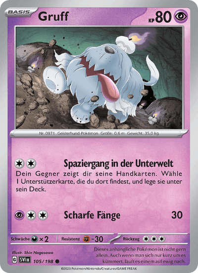 Gruff 105/198 Karmesin & Purpur Pokémon Karte
