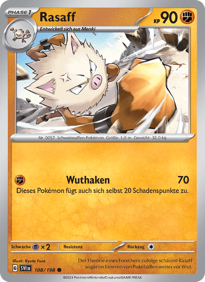 Rasaff 108/198 Karmesin & Purpur Pokémon Karte