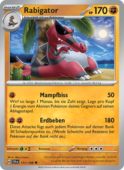 Rabigator 117/198 Karmesin & Purpur Pokémon Karte