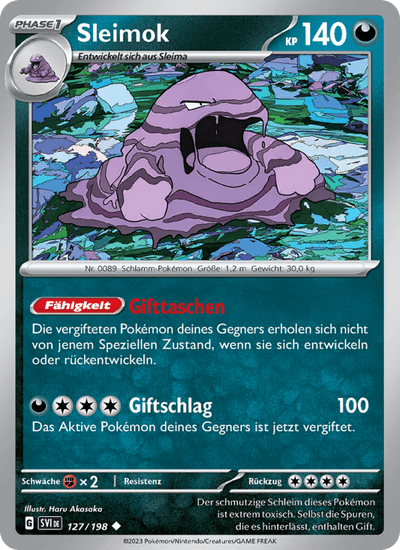 Sleimok 127/198 Karmesin & Purpur Pokémon Karte