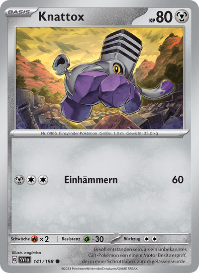 Knattox 141/198 Karmesin & Purpur Pokémon Karte