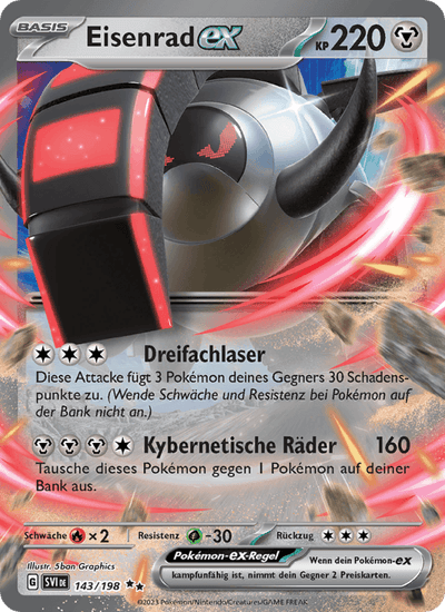 Eisenrad-ex 143/198 Karmesin & Purpur Pokémon Karte