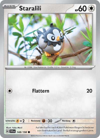 Staralili 148/198 Karmesin & Purpur Pokémon Karte