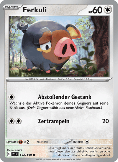 Ferkuli 154/198 Karmesin & Purpur Pokémon Karte