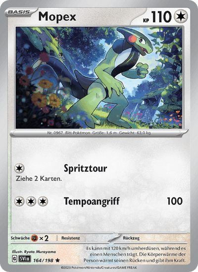 Mopex 164/198 Karmesin & Purpur Pokémon Karte
