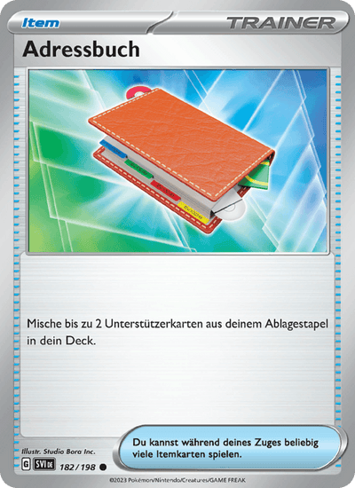 Adressbuch 182/198 Karmesin & Purpur Pokémon Karte