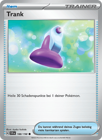 Trank 188/198 Karmesin & Purpur Pokémon Karte