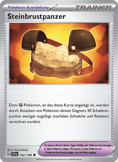 Steinbrustpanzer 192/198 Karmesin & Purpur Pokémon Karte